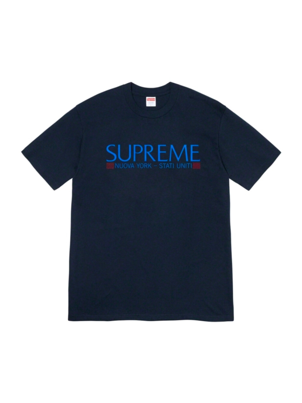 Men's Supreme Graphic Short Sleeve Tee Navy Blue Size M